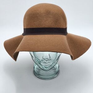 APT 9 Wool Brown Ribbon Band Feather Floppy Hat